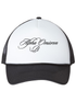 Cursive Alpha Omicron Pi Black Trucker Hat