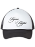 Cursive Sigma Kappa Black Trucker Hat