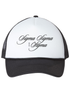 Cursive Sigma Sigma Sigma Black Trucker Hat