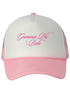 Cursive Gamma Phi Beta Pink Trucker Hat