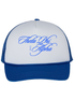 Cursive Theta Phi Alpha Blue Trucker Hat