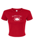 Double Heart Crop Tee- Alpha Sigma Tau