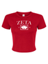 Double Heart Crop Tee- Zeta Tau Alpha
