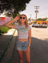 Summer Ride Alpha Sigma Tau Crop Tee