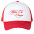 Cursive Alpha Chi Omega Red Trucker Hat
