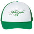 Cursive Alpha Epsilon Phi Green Trucker Hat