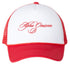 Cursive Alpha Omicron Pi Red Trucker Hat