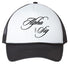 Cursive Alpha Sigma Alpha Black Trucker Hat