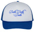 Cursive Delta Delta Delta Blue Trucker Hat
