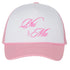 Cursive Phi Mu Pink Trucker Hat