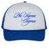 Cursive Phi Sigma Sigma Blue Trucker Hat