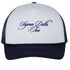 Cursive Sigma Delta Tau Navy Trucker Hat