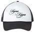 Cursive Sigma Kappa Black Trucker Hat