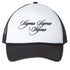 Cursive Sigma Sigma Sigma Black Trucker Hat
