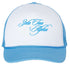 Cursive Zeta Tau Alpha Blue Trucker Hat