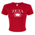 Double Heart Crop Tee- Zeta Tau Alpha